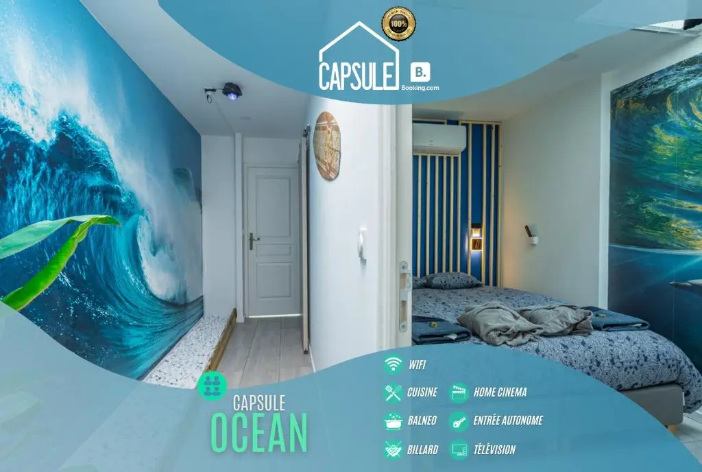 Image de l'annonce Capsule océan - Jacuzzi - Billard - Netflix - 2 Chambres - Cuisine