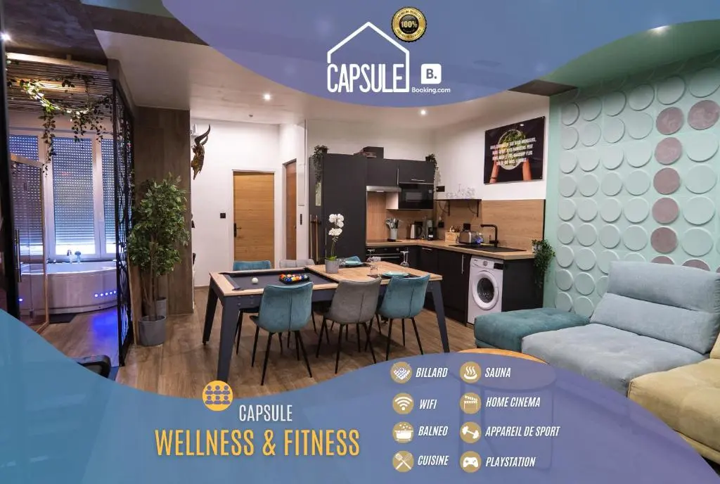 Image de l'annonce Capsule Wellness - sauna - balneo - machine de sport privatif - PS5 - 2 chambres